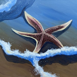 zeester, zeesterschilderij, zeesterkunst, strandschildering