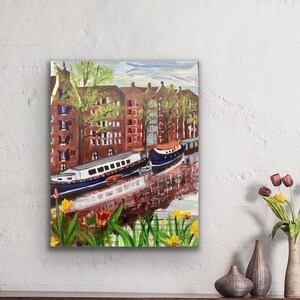 Amsterdam painting, original art, Amsterdam art, Amsterdam art painting, Amsterdam, acrylic painting, Netherlands painting,Netherlands art