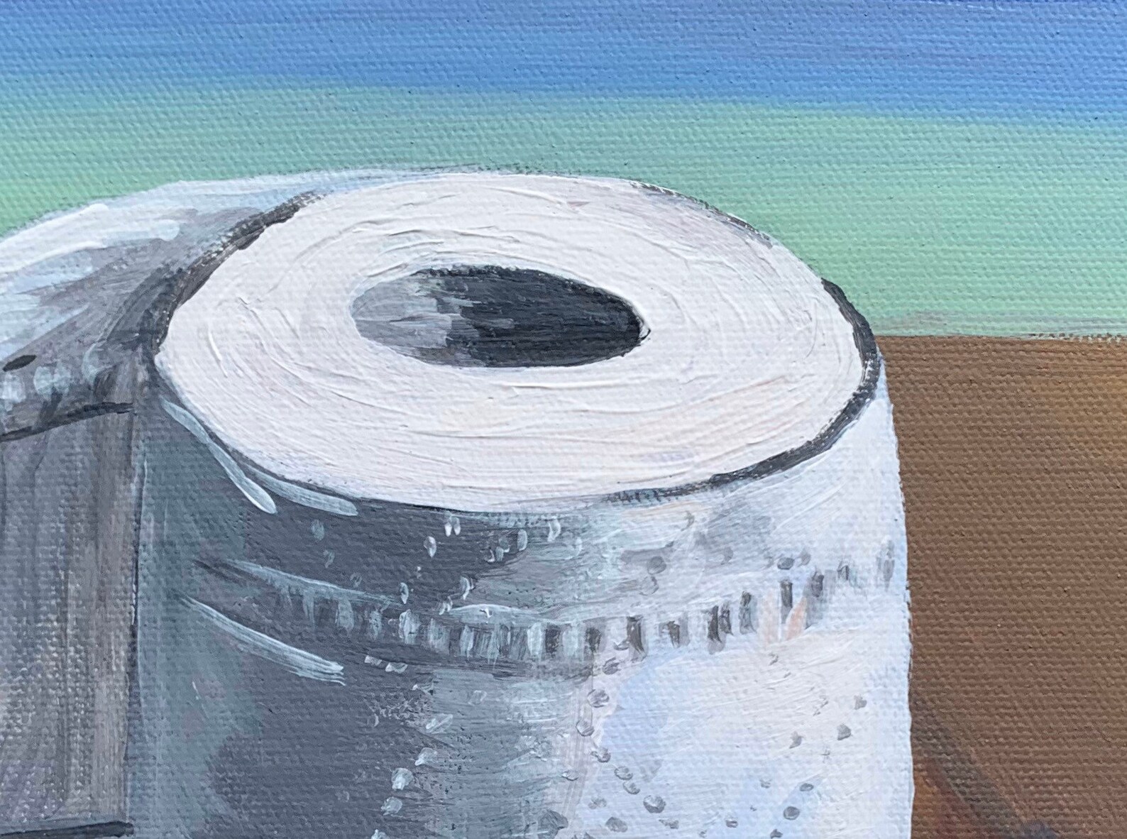 Toilet Paper Painting Toilet Paper Roll Original Acrylic Etsy