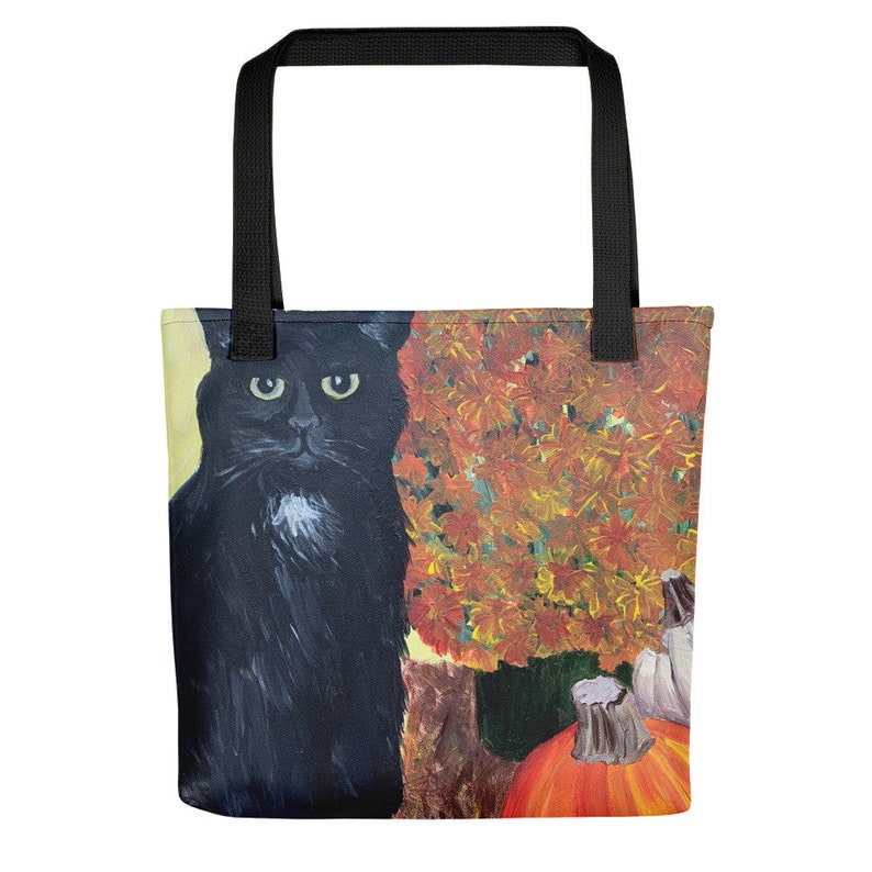 Black Cat Tote Bag Black Cat Bag Halloween Bags Halloween - Etsy