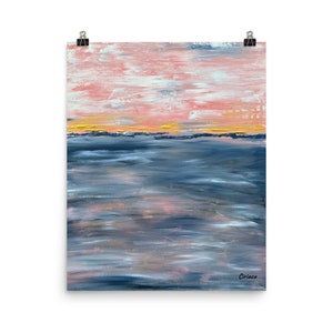 abstract print, pink and blue abstract print, pink abstract, beach abstract, home decor, modern decor, beach decor, beach art