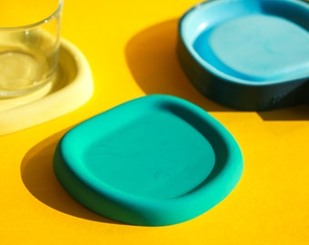 UNEVEN DISH MOULD Silicone Mould Round Dish Irregular Shape Coaster Jewelry Storage Trinket Dish Circle Mould Terrazzo Coaster Mould Cement