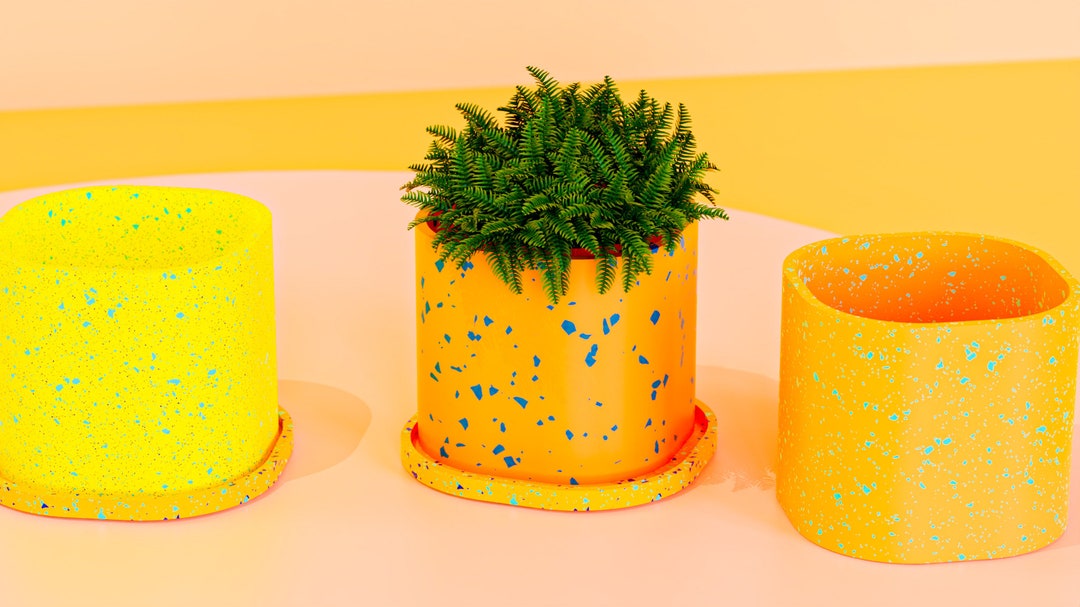 PLANT POT MOULD Silicone Mould Rounded Edge Plant Pot Concrete Pot