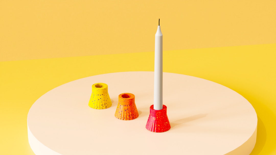 CANDLE HOLDER MOULD Silicone Mould Dress Ripple Taper Mould Candlestick Mold Candle Holder