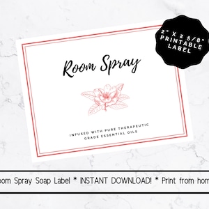 PRINTABLE Room Spray Label, Printable DIY Essential Oil Room Spray ...