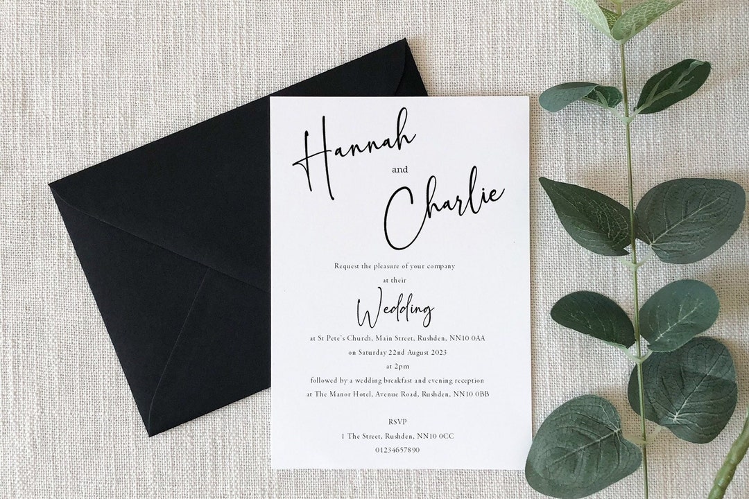 Wedding Invitations, Personalised Wedding Invites, Evening Wedding
