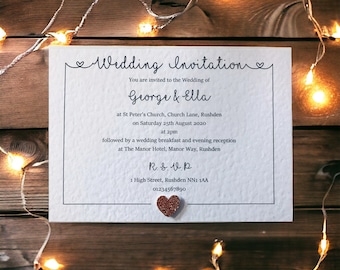 Wedding Invitations, Handmade Personalised Evening Wedding Reception Invites, RSVP,  Money Poems, Information, Menus, Cheap