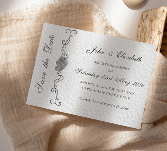 10 Personalised Handmade Save The Date Cards With Envelopes – Occasions By Rebecca