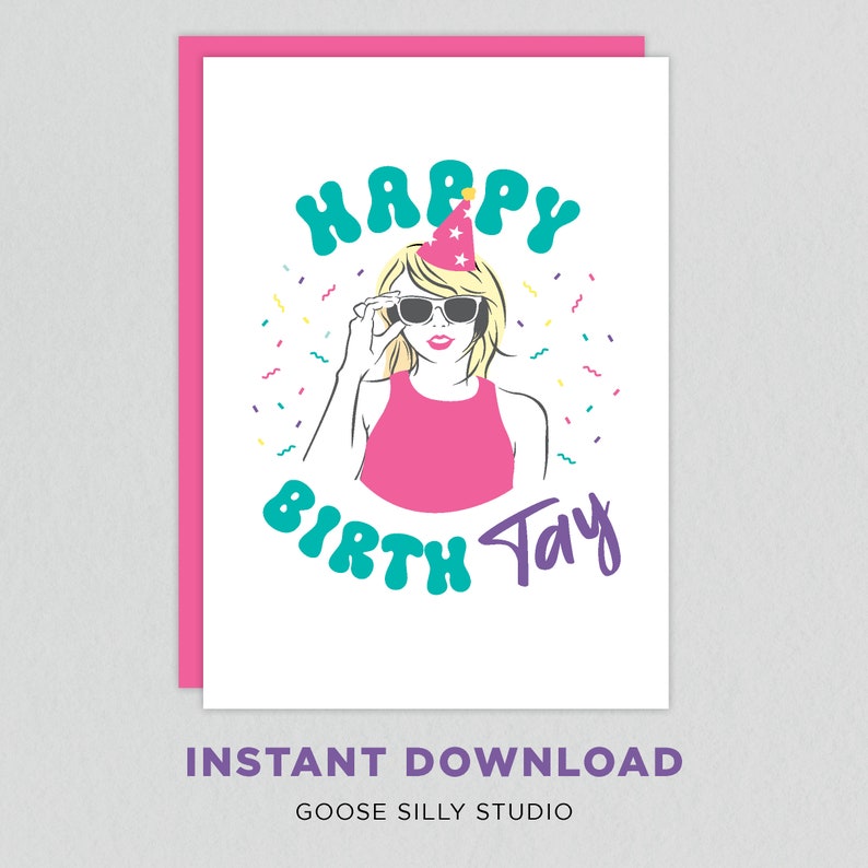PRINTABLE Taylor Swift Birthday Card Etsy PRINTABLE Taylor Swift Birthday Card Etsy