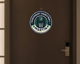 Personalized Basketball door sign, hotel door sign basketball, basketball decor, printed basketball, basketball tournament, team player gift