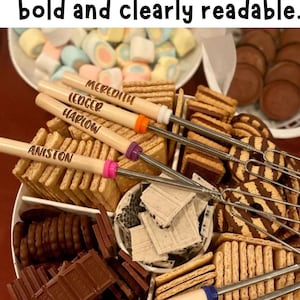 Personalized Marshmallow Roasting Sticks - Engraved Roasting Sticks - Fire Pit - Campfire - Custom Sticks- Wedding Favors