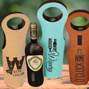 Personalized Wine Bag Tote, Laser Engraved Wine Carrier, Housewarming Gift, Newly Wed Gift