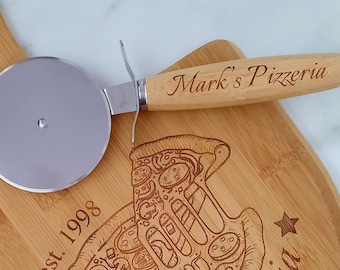 Custom Pizza Cutter Only, Engraved Pizza Slicer Personalized Pizza Cutter Tomato Pie Lover Gift One Pizza Cutter (No Board/Separate Listing)
