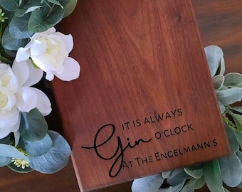 Personalized Cocktail board, Lemon or Lime Cutting Board, Gin and Tonic Gift, Vodka Tonic Gift, Gin O'clock, Margarita Board , Tequila Gift