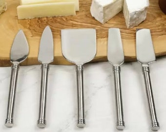 Couteaux à fromage et charcuterie, Coffret de 5 couteaux à fromage RSVP Endurance, Couteau à fromage en acier inoxydable, Coffret de 5