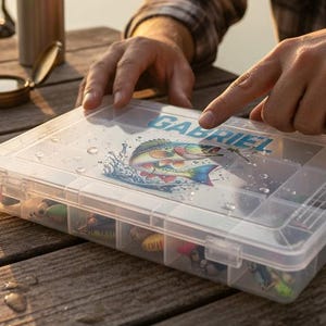 Personalized Fishing Tackle Box - Customizable Organizer for Lures and Gear - Perfect Gift for Dad,  Kids, Anglers, & Fishermen of all ages
