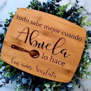 Grandma Cutting Board, Abuela Gift, Everything Tastes Better, Personalized Cutting Board, Grandmother Gift, Abuela Cutting Board