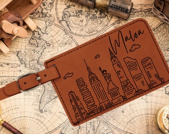 Personalized Luggage Tag, Custom Luggage Tags, Engraved Bag Tag, Monogram Travel Gift, Travel Gift, Gift for College Student