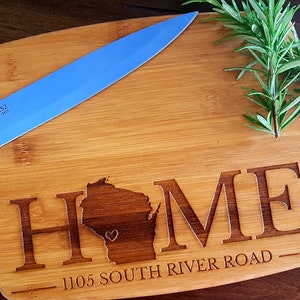 Home State Personalized Cutting Board - Custom Cutting Board - Engraved Cutting Board, Wedding Gift, Housewarming Gift, Minnesota, Wisconsin