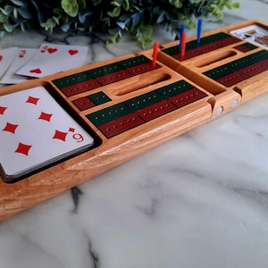 Personalized Cribbage Board, Wood Cribbage Game Gift Set, Men's Gift Ideas, Cribbage Set, Personalized Games, Game Night Gift, Personalized image 4