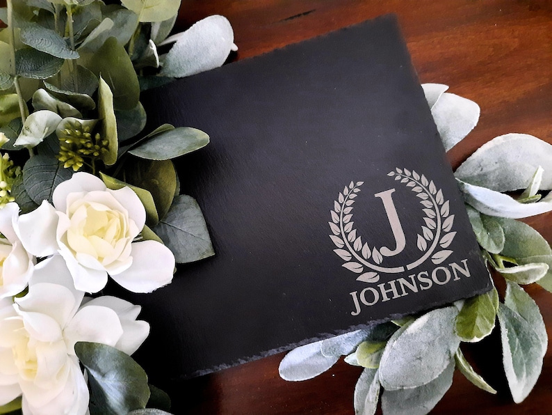 Slate Charcuterie Board Personalized Slate Cheese Board image 1