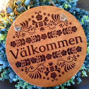 VALKOMMEN or VELKOMMEN Door Sign, Door Hanger, WELCOME, Front Door Welcome Sign, Door Hanger, Front Porch, Wall Hanger, Norsk