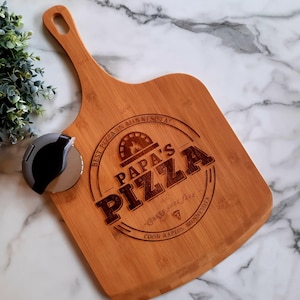 Personalized Pizza Peel, Engraved Pizza Paddle, Custom Pizza Board, Pizza Paddle, Pizza Server Board, Bamboo Pizza Board image 6