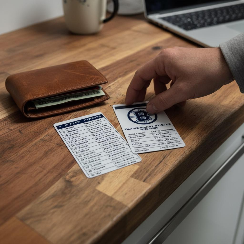 Printed Thick Sports Roster Card, Coach Gifts, Hockey Roster Card ...