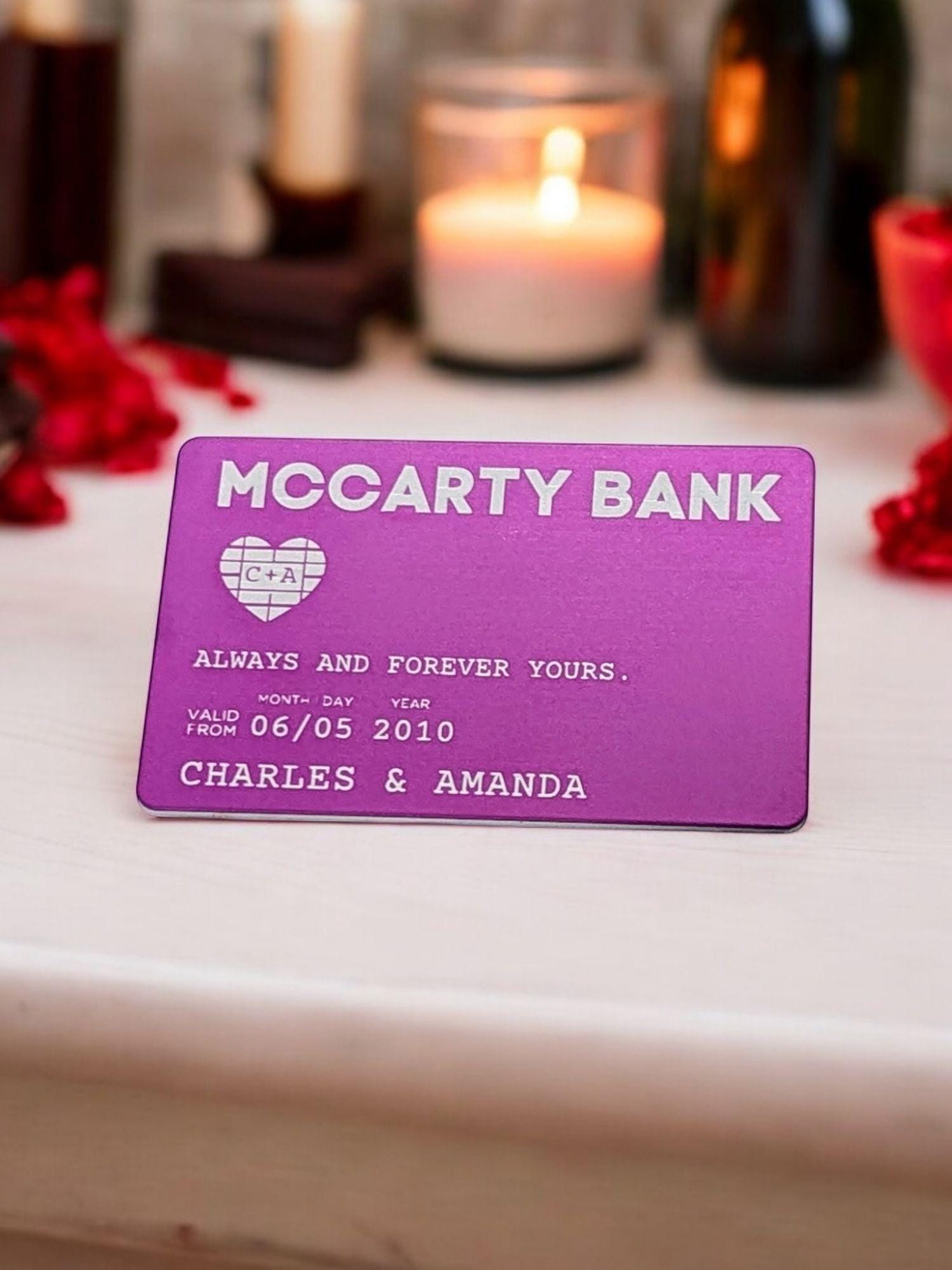 Love Bank, Personalized Wallet Card, Custom Wallet Card, Wallet Card ...