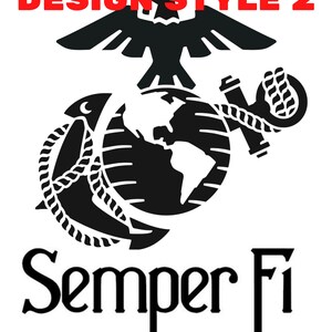 Marine Personalized Flask US Marine Corps Gift, Military Gift, Engraved Whiskey Flask, Etched Hip Flask Style 2 -Semper Fi