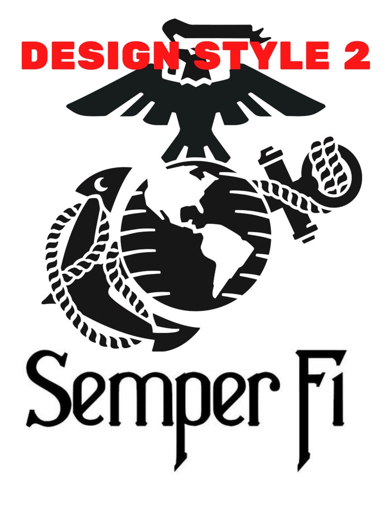 Marine Personalized Flask US Marine Corps Gift, Military Gift, Engraved Whiskey Flask, Etched Hip Flask Style 2 -Semper Fi
