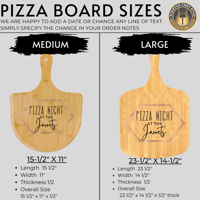 Personalized Pizza Peel, Engraved Pizza Paddle, Custom Pizza Board, Pizza Paddle, Pizza Server Board, Bamboo Pizza Board 画像 3