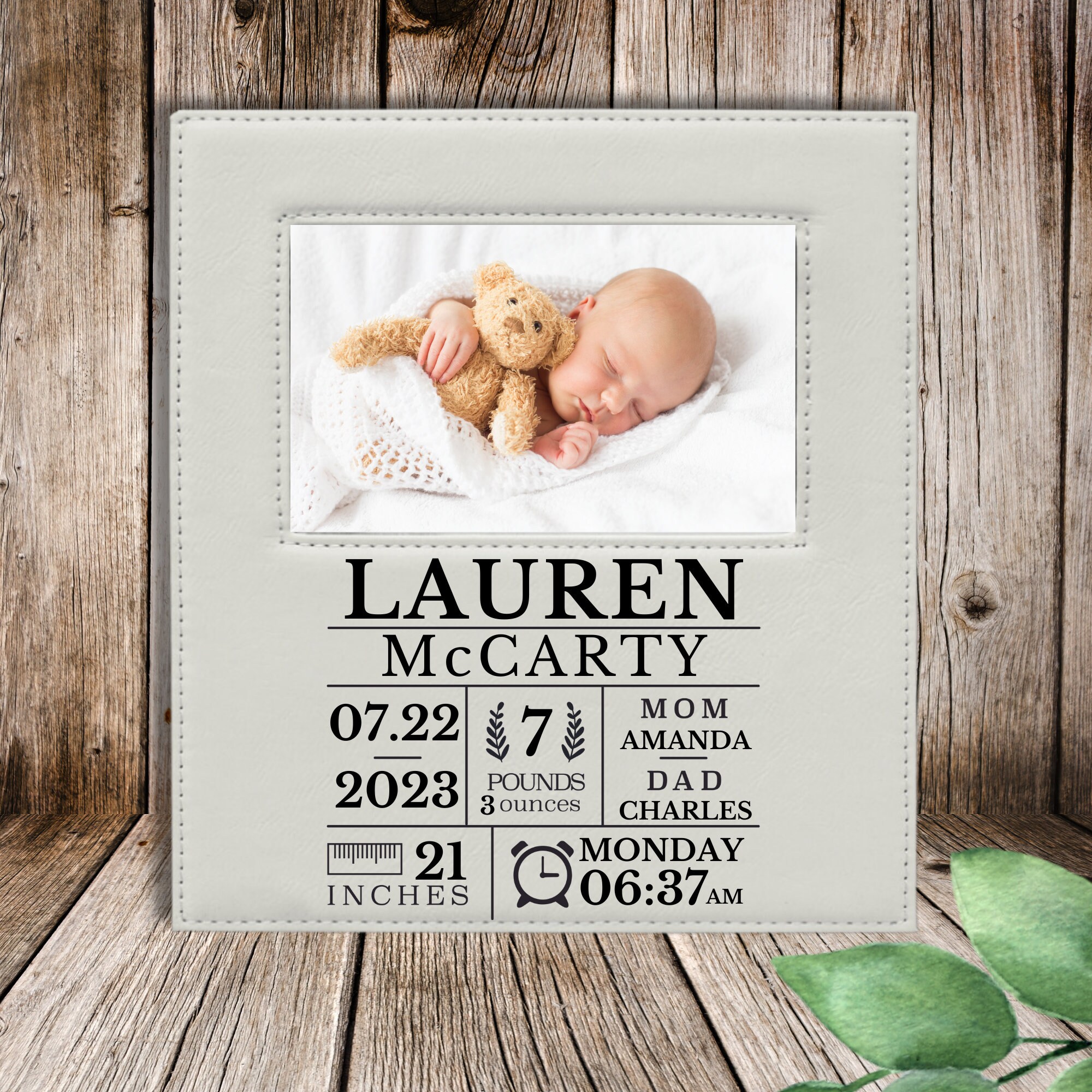 The BEST Newborn Gift, Personalized Baby Photo Frame, Newborn Birth ...
