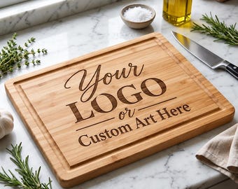 Corporate Gifting, Cutting Board, Custom Engraved Bamboo or Acacia Chopping Block, Wedding, Housewarming & Anniversary Gift, Logo Board