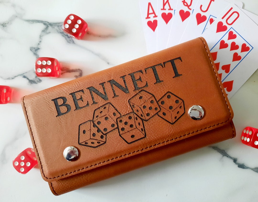 Personalized Deck of Cards Holder, Leather Card Case for Playing Cards