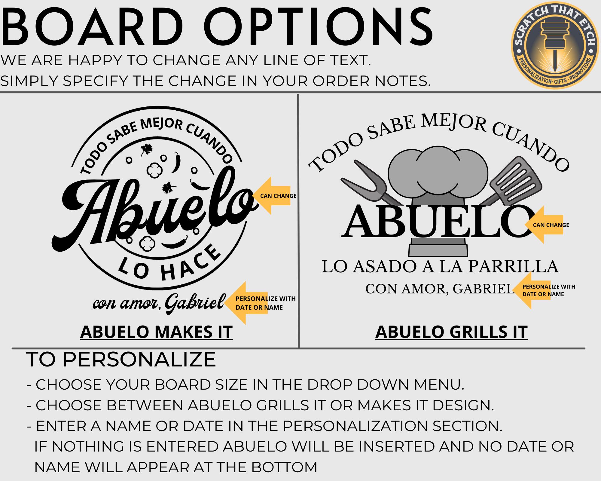 Spanish Cutting Board, Abuelito Gift, Papá Cutting Board, Papi ...