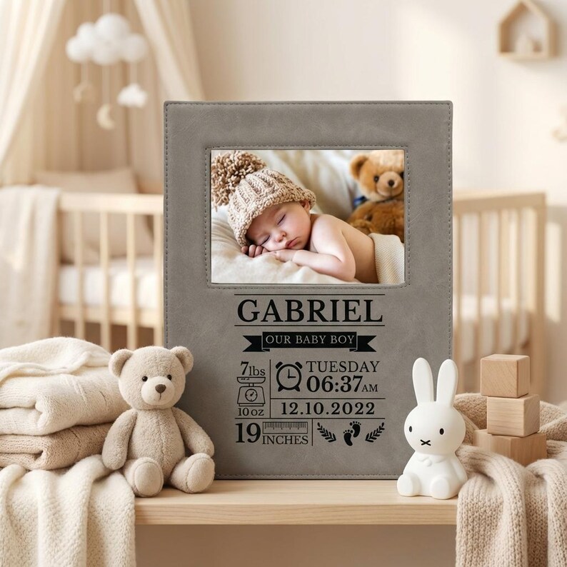 The BEST Newborn Gift, Personalized Baby Photo Frame, Newborn Birth ...