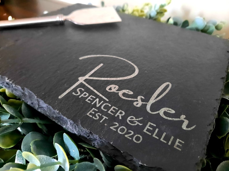 Slate Charcuterie Board Personalized Slate Cheese Board image 6