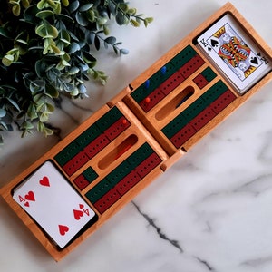 Personalized Cribbage Board, Wood Cribbage Game Gift Set, Men's Gift Ideas, Cribbage Set, Personalized Games, Game Night Gift, Personalized image 1