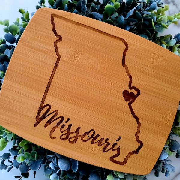Personalized State Cutting Board - Custom Cutting Board - Engraved Cutting Board, Wedding Gift, Housewarming Gift, Anniversary Gift