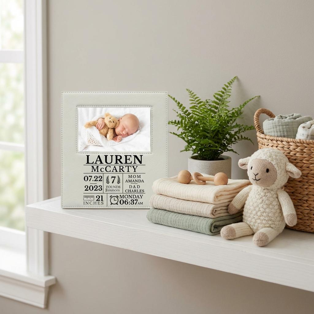 The BEST Newborn Gift, Personalized Baby Photo Frame, Newborn Birth ...