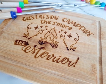 Campfire Smore Tray - Camping Board - Smore Tray - Personalized Camping Gift - Where Friends And Marshmallows Get Toasted At The Same Time