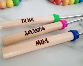 Personalized Marshmallow Roasting Sticks - Engraved Roasting Sticks - Fire Pit - Campfire - Custom Sticks |Great Customized Wedding Favors