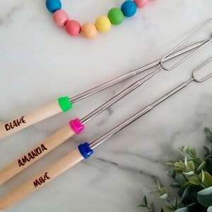 Personalized Marshmallow Roasting Sticks - Engraved Roasting Sticks - Fire Pit - Campfire - Custom Sticks