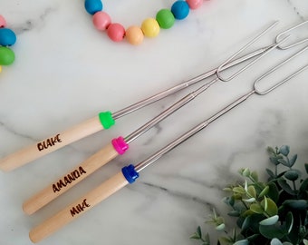 Personalized Marshmallow Roasting Sticks - Engraved Roasting Sticks - Fire Pit - Campfire - Custom Sticks