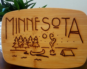 Minnesota Cutting Board - Custom Cutting Board - Engraved Cutting Board, Wedding Gift, Housewarming Gift, Anniversary Gift