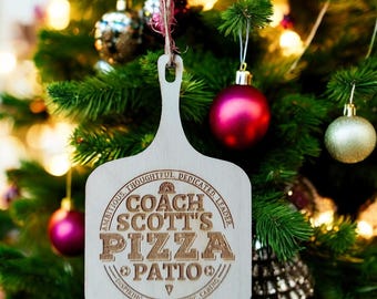 Personalized Pizza Peel ornament, Engraved Pizza Paddle, Custom Pizza Board, Pizza Paddle, Pizza Server Board, Bamboo Pizza Board
