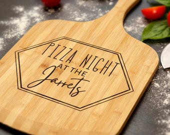 Custom Pizza Peel, Engraved Pizza Paddle, Personalized Pizza Board, Pizza Paddle, Pizza Server Board, Bamboo Pizza Board, Fathers Day Gift