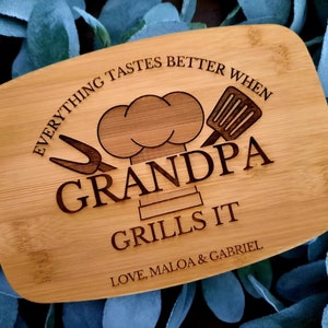 Papa Cutting Board, Grandpa Gift, Dad Cutting Board, Everything Tastes Better, Personalized Board, Grandfather Gift, Father's Day Gift