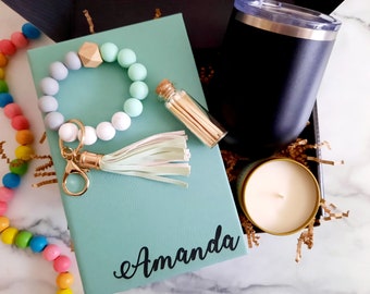 Gift for Her, Thank you Gift Box, Personalized Wellness Journal, Gratitude Journal, Wellness Gift Box, Self Care Gift Box